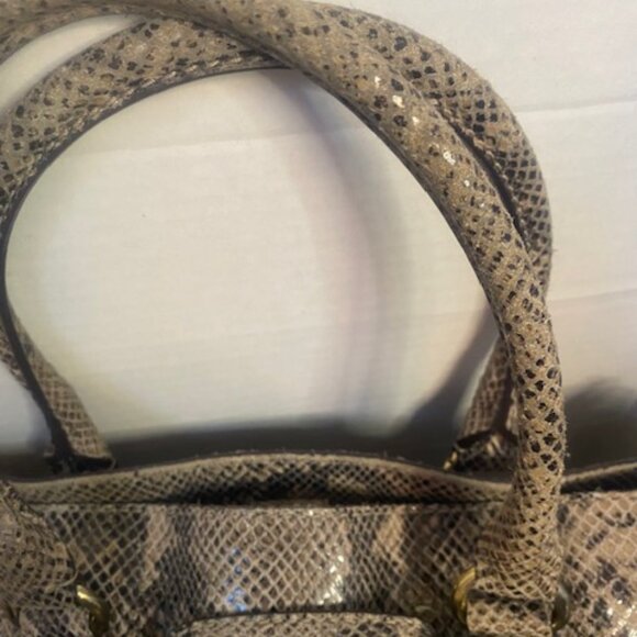 Michael Kors Michael Kors Hamilton Python-Embossed Satchel - Picture 6 of 9